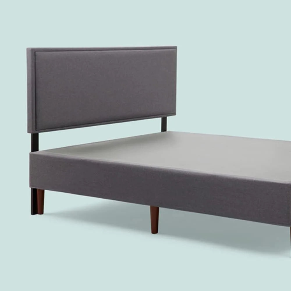 Luxuriously Upholstered Headboard Platform Bedstead Frame With Tapered Hardwood Legs