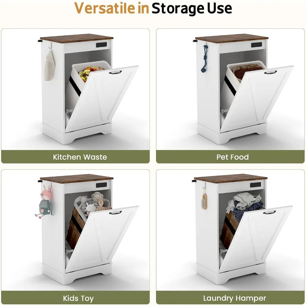 Modern Tilt Out Trash Can Cabinet for Kitchen and Laundry