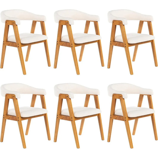 Wooden Upholstered Dining Chair With Arms For Kitchen Dining