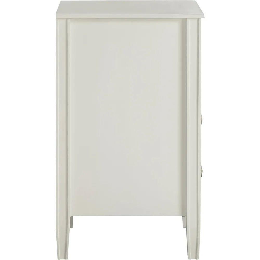 Winsley 2-drawer antique white painted wood storage nightstand