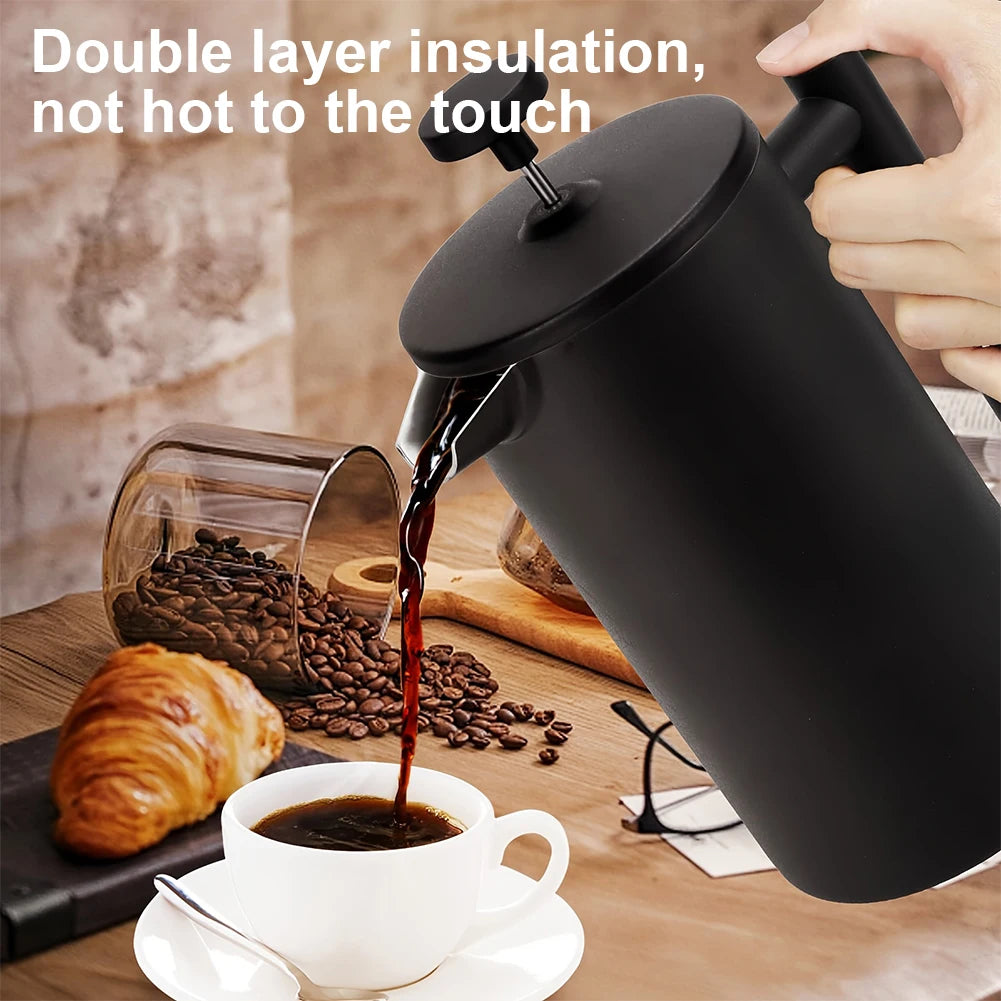 Stainless Steel French Press Coffee Maker With Insulation