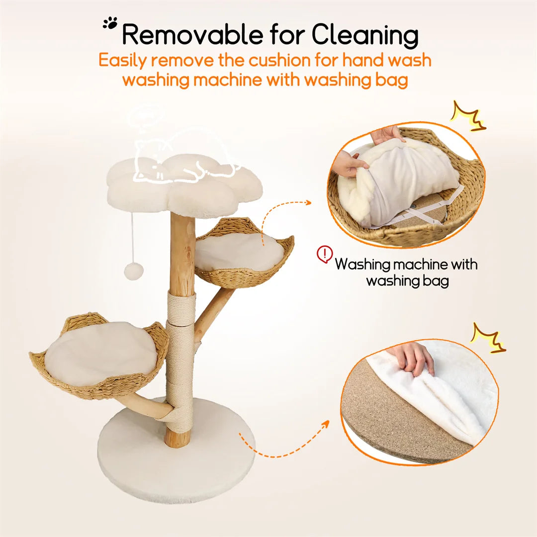 BINGOPAWCN Modern Cat Climbing Tree With Scratching Post