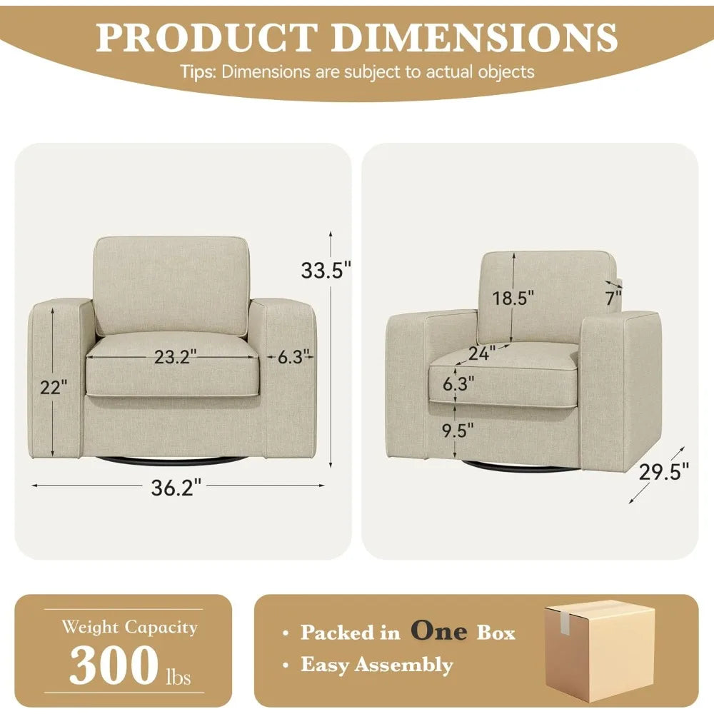 Mid Century Swivel Accent Chair FSC Certified Armchair