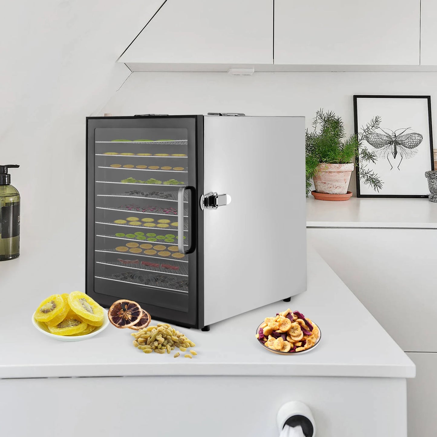 800W Electric Food Dehydrator With Digital Temperature Trays