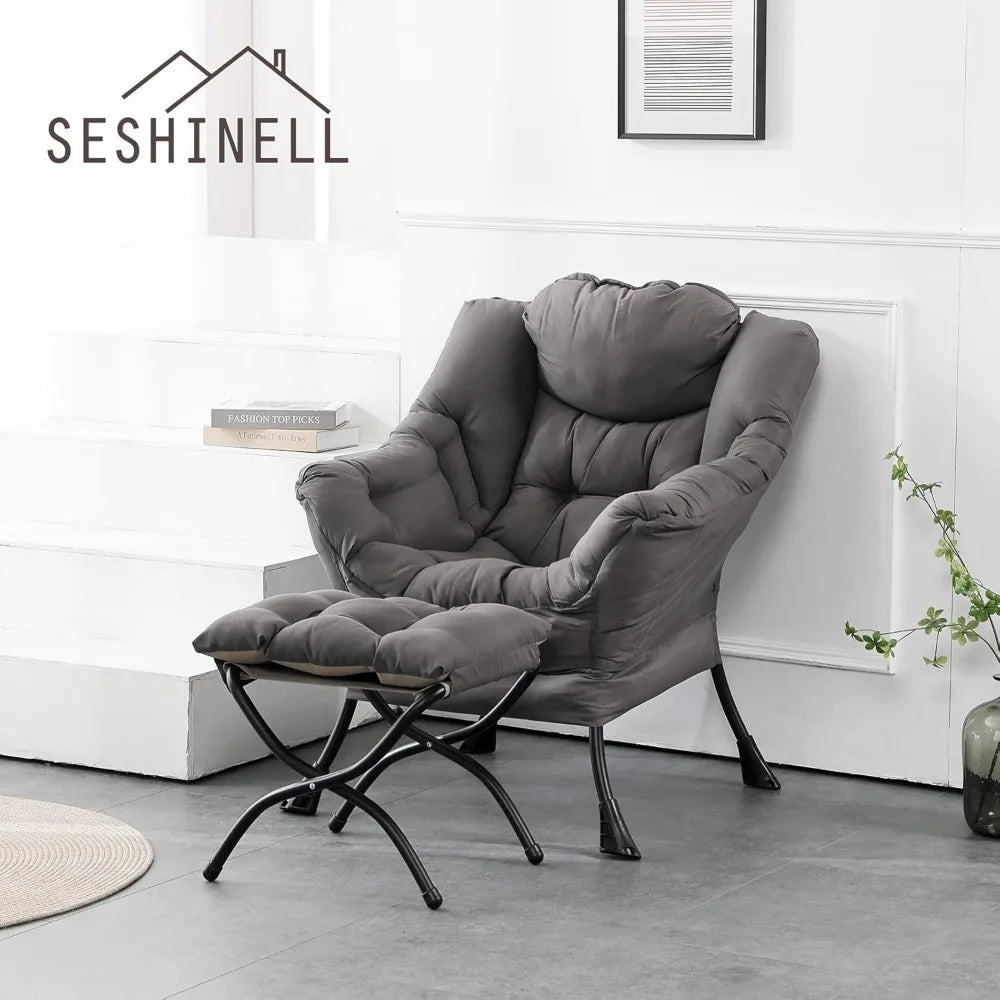 Modern Lounge Chair With Ottoman For Relaxation And Comfort