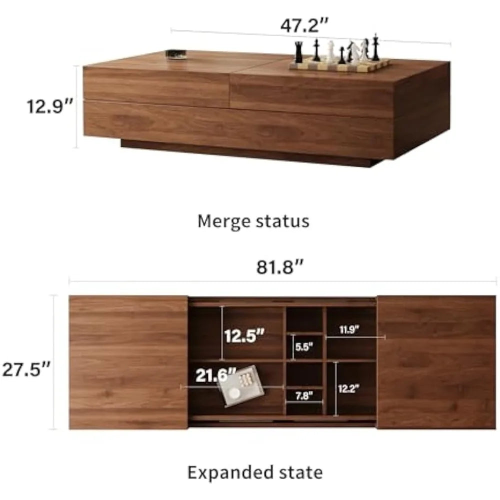 Mid Century Modern Expandable Coffee Table With Storage