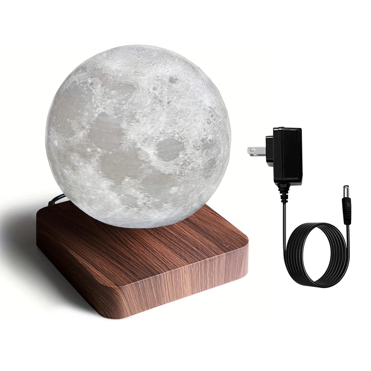 Magnetic Floating Moon Lamp With Wooden Base 3LED Lighting