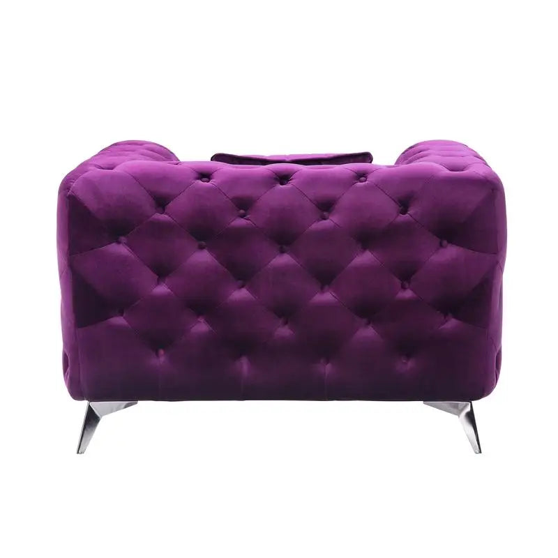 Velvet Tufted Accent Chair For Living Room Decor Modern