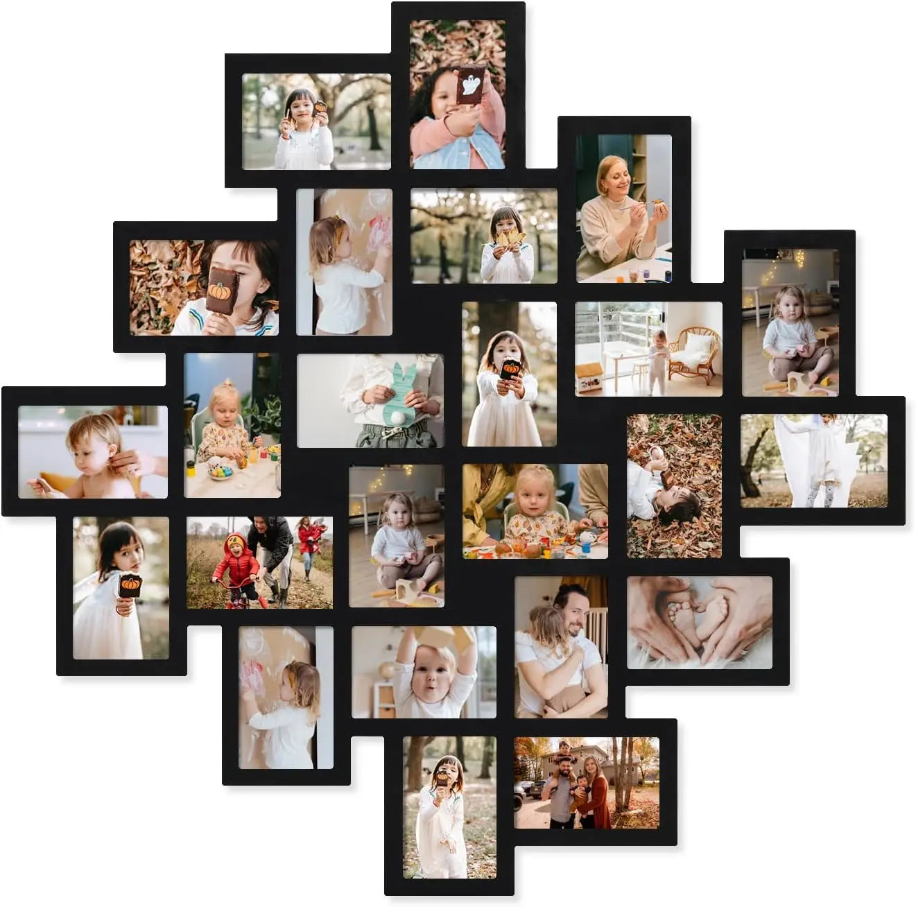 Photo Frame 24 Openings Wood Wall Collage Clustered