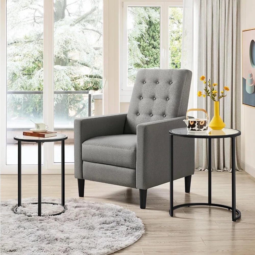 Yaheetech Nesting End Tables Set Of 2 With Glass Tops