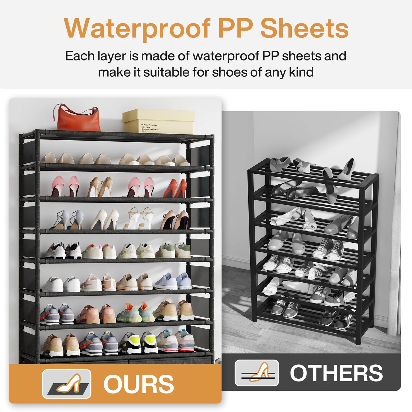 Tribesigns 10 Tier Shoe Rack Organizer With 4 Bins Storage