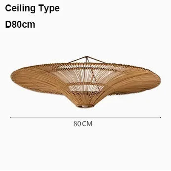 Vintage LED Pendant Light Nordic Umbrella Rattan Lamp