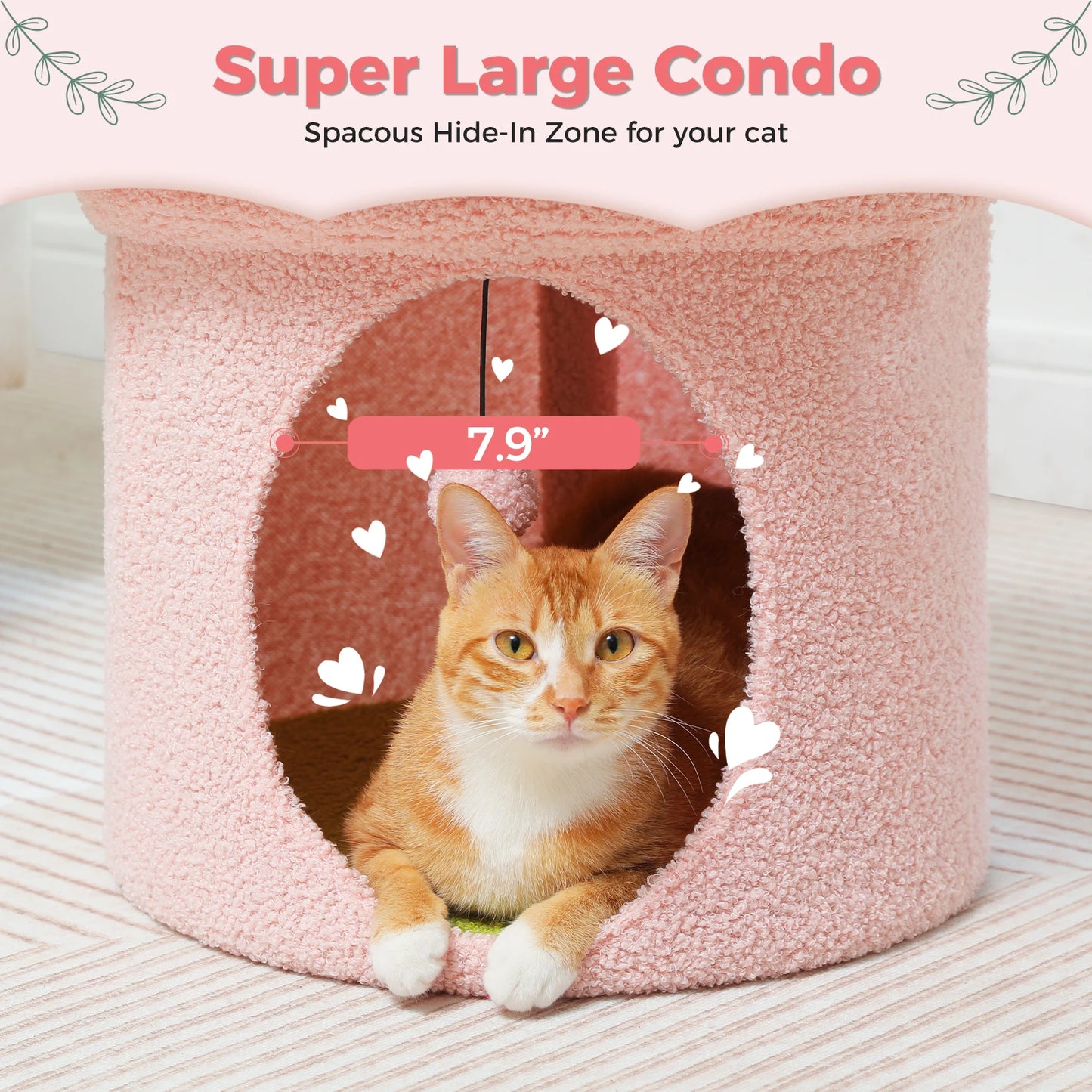 Indoor Cat House With Removable Flower Bed Cave Hideaway