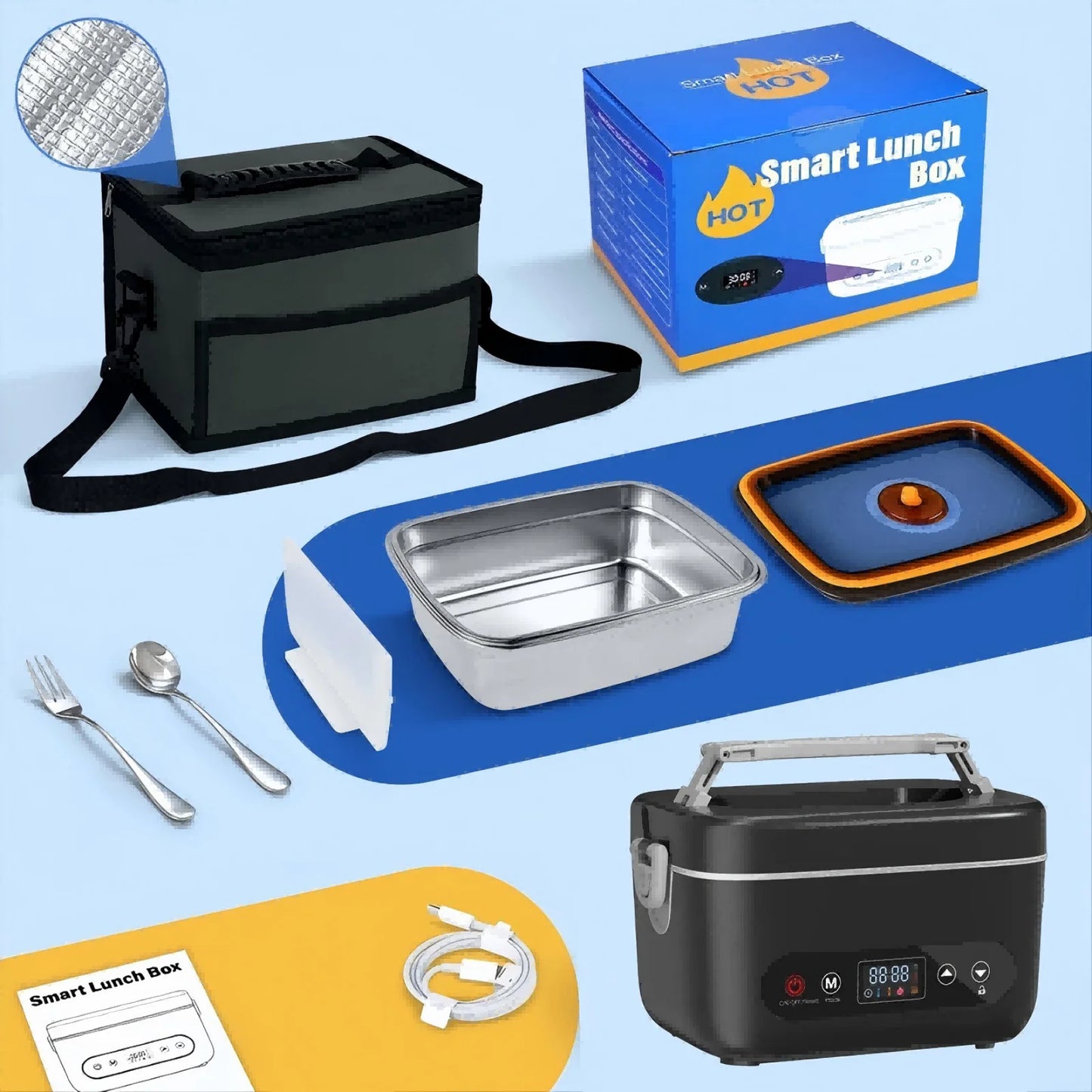 Wireless Lunch Box 12000 mAh With Auto Temperature Control