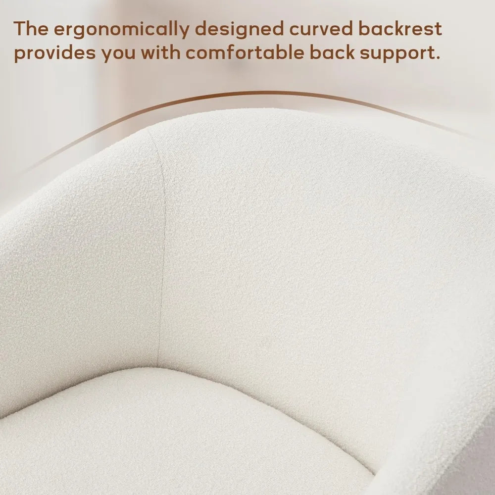 Swivel Upholstered Accent Chair Rubberwood 360 Rotation