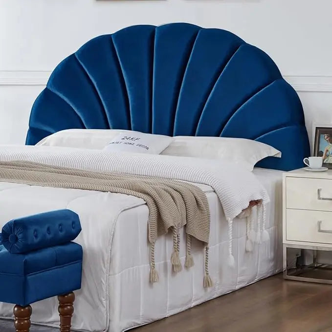 Luxurious Velvet Headboard With Petal Pattern TB117 Foam and SturdySolidWoodenFrame