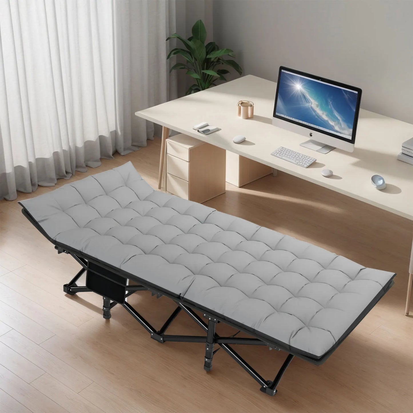 Noon Break Folding Camping Cot Heavy Duty Outdoor Bed 200KG