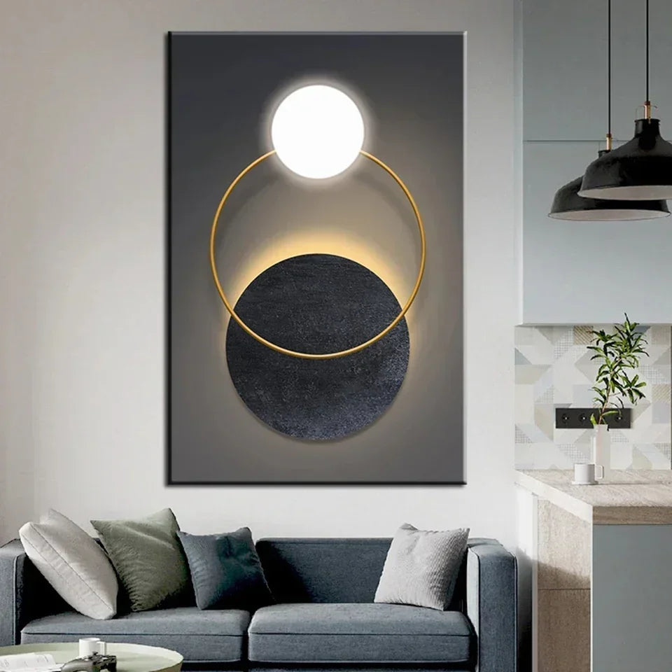 Geometric Abstract Wall Art Canvas Set For Living Room