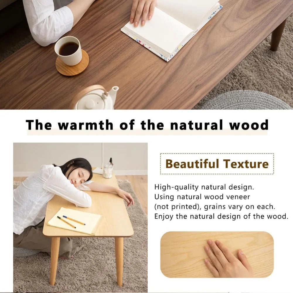 Wood Folding Coffee Table Natural Minimalist Japanese