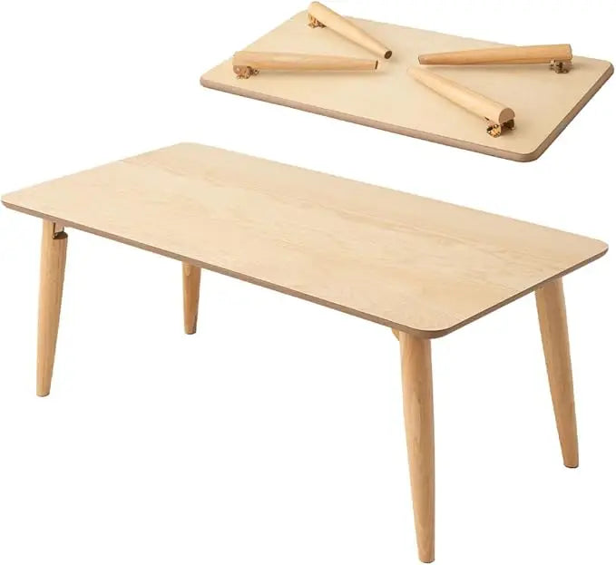 Wood Folding Coffee Table Natural Minimalist Japanese