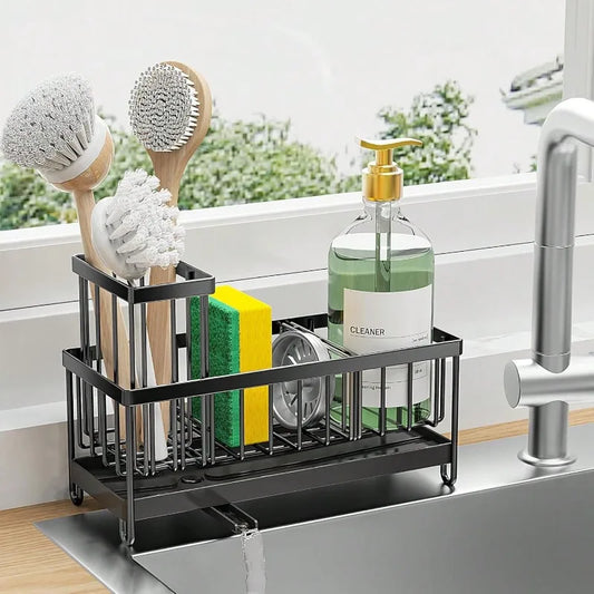 Kitchen Sink Organizer Rack Sponge Drain Holder Rag Storage
