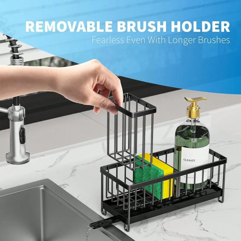 Kitchen Sink Organizer Rack Sponge Drain Holder Rag Storage