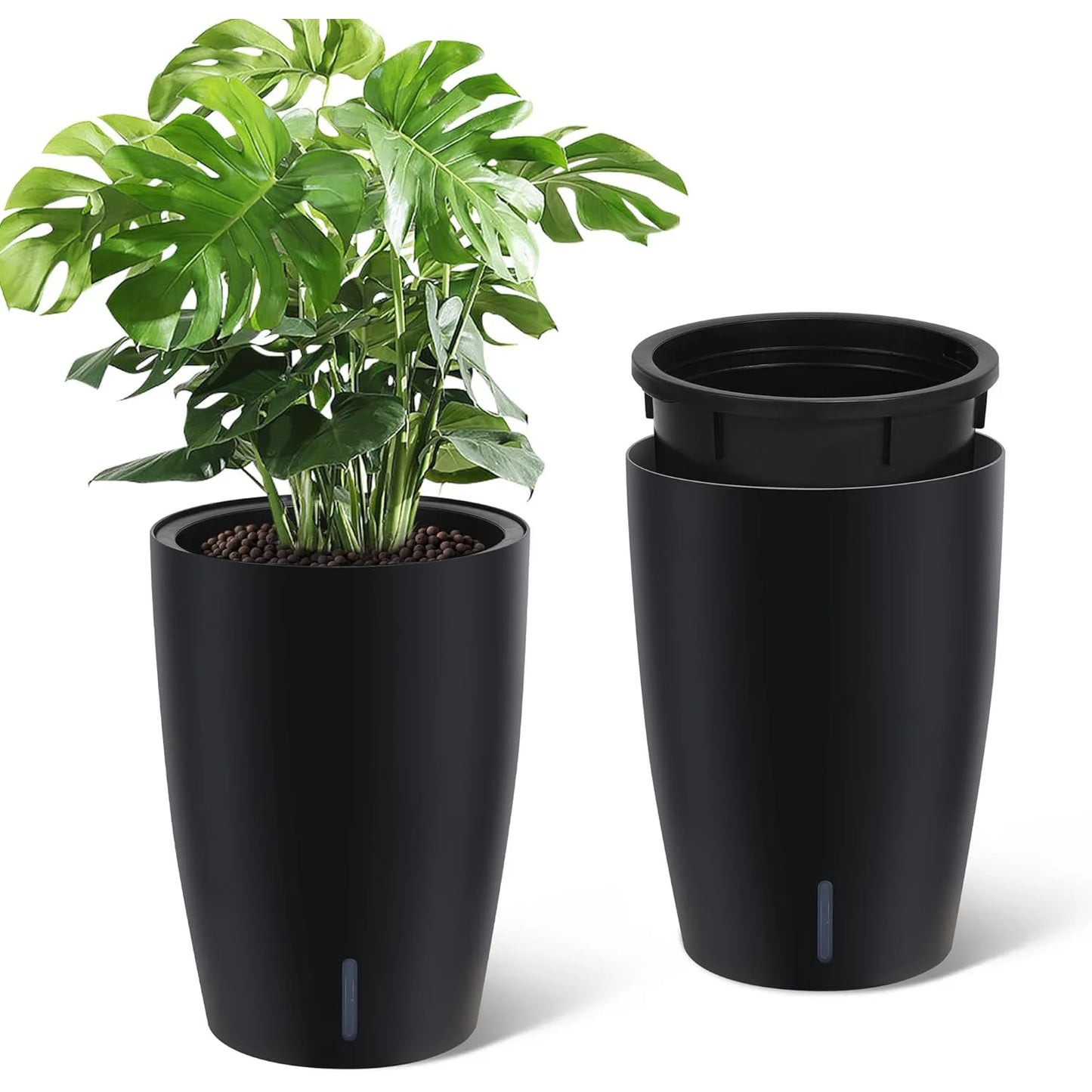 Self Watering Planter Set With Water Level Gauge Pair