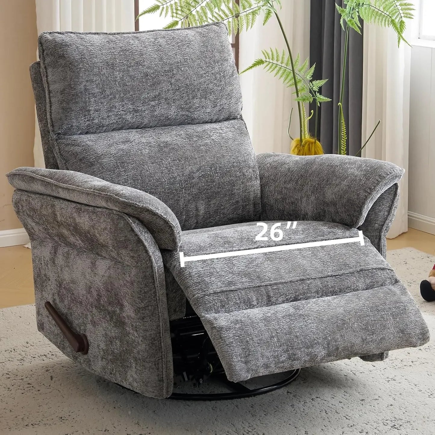 Recliner Chair With 360 Degree Swivel And Adjustable Headrest