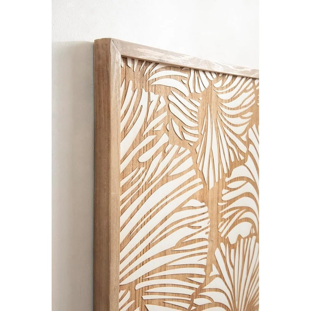 Ginkgo Leaf Wood Wall Art Plaque Modern Floral Design