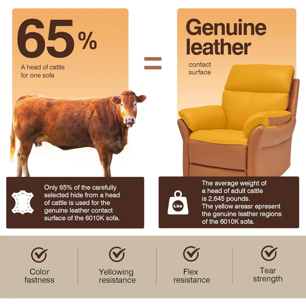 Lazy Boy Genuine Leather Recliner Top Grain Italian