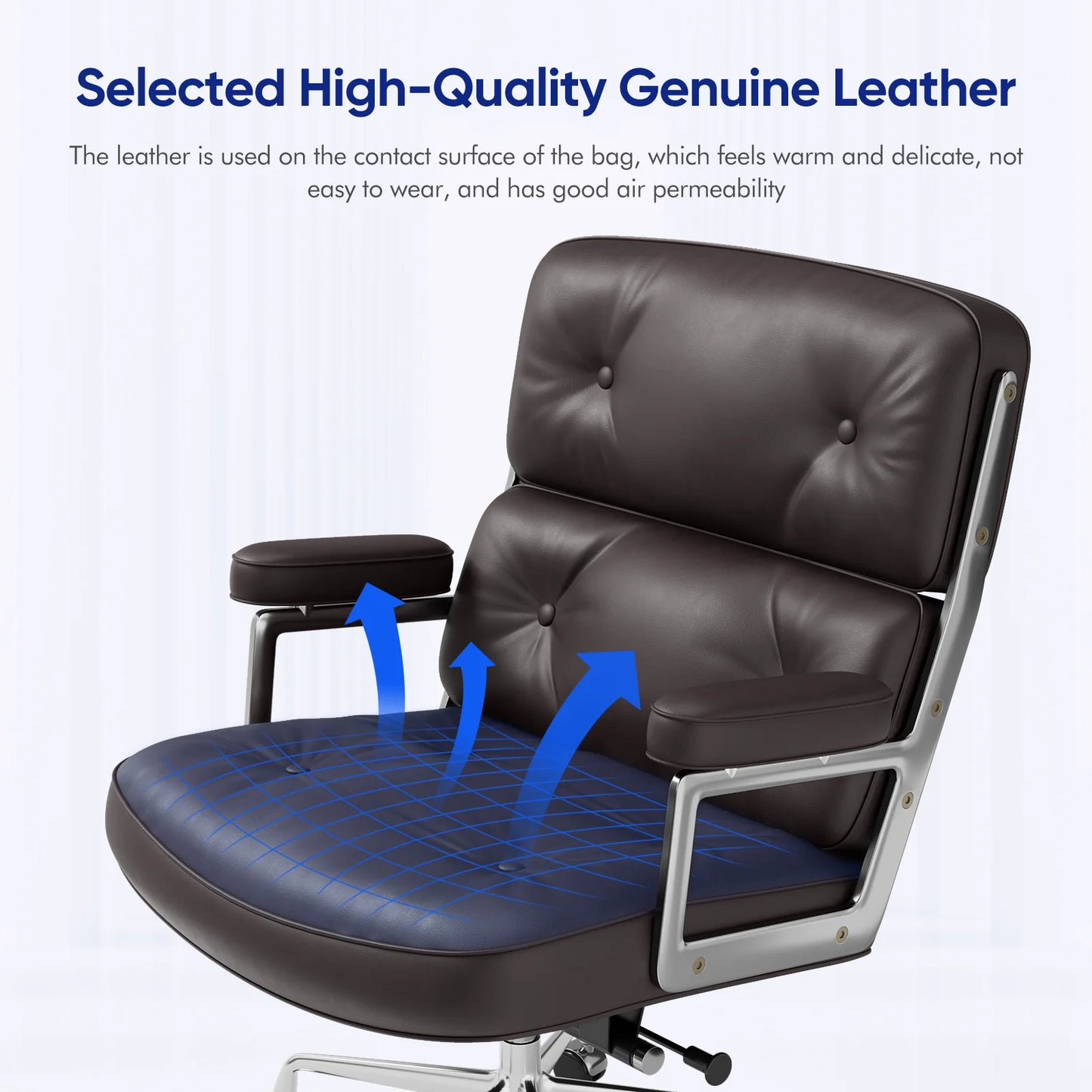 Executive Leather Office Chair With Ergonomic Swivel