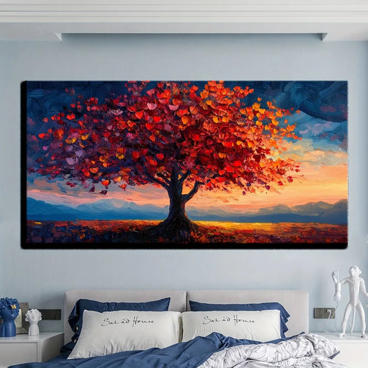 Tree Of Life Canvas Art Deco Painting With Pine Frame