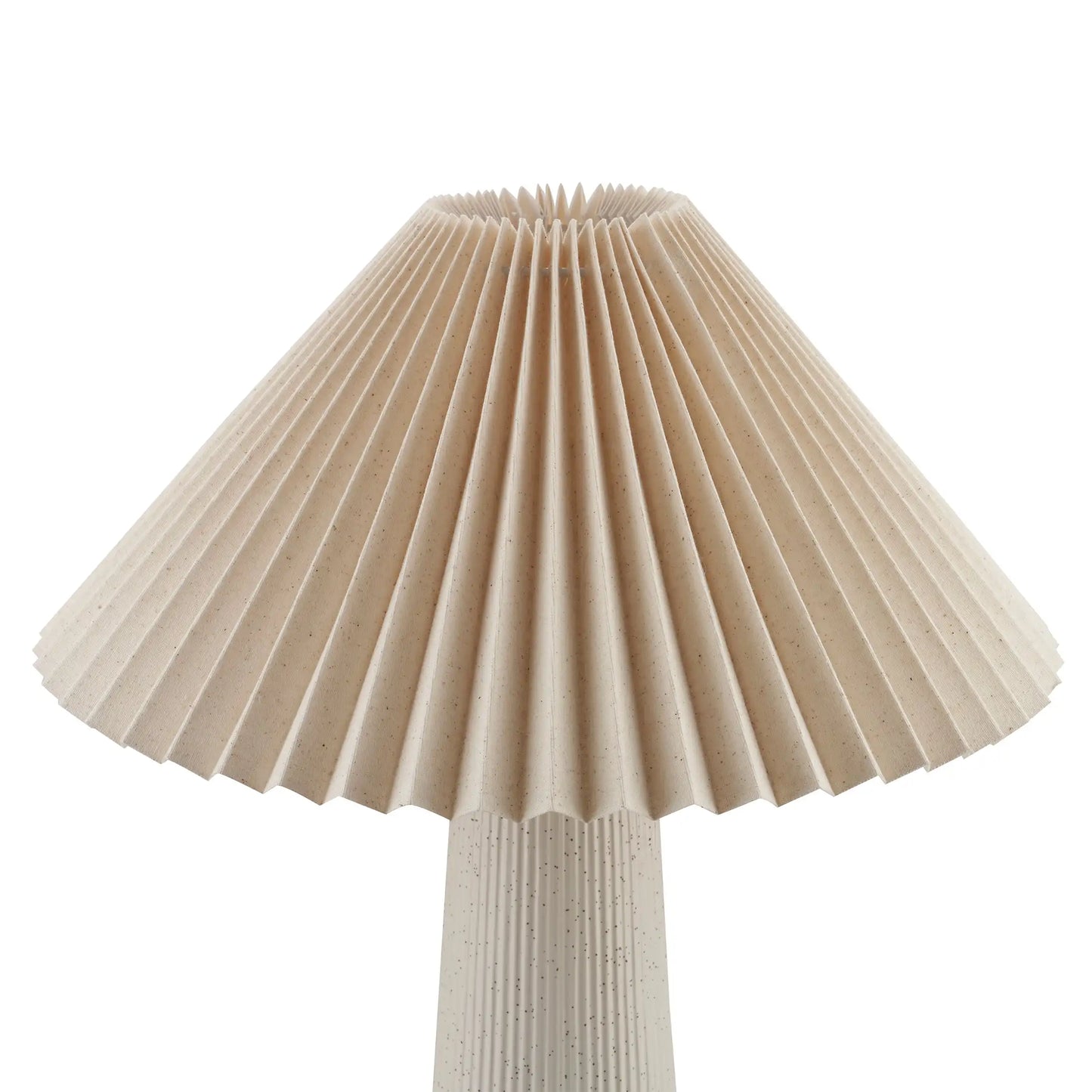 Ribbed Ceramic Table Lamp With Pleated Shade Living Room