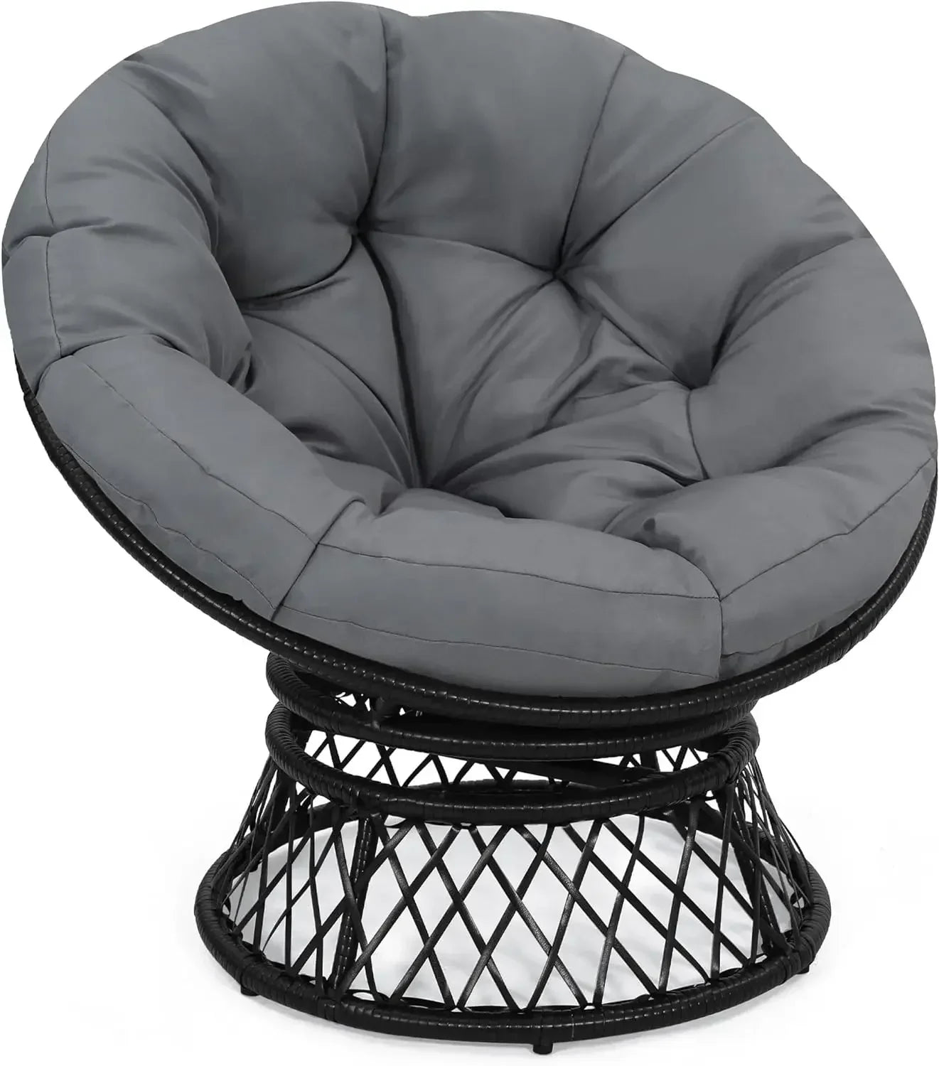 Papasan Chair With Cushion And Frame Waterproof 360 Swivel