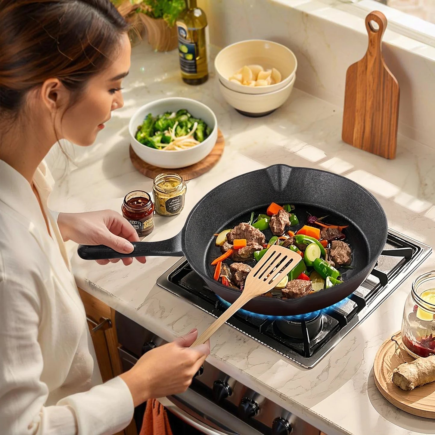 Premium Cast Iron Skillet Set For Versatile Cooking