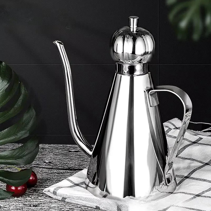 Stainless Steel Olive Oil Dispenser Pourer Bottle Compact
