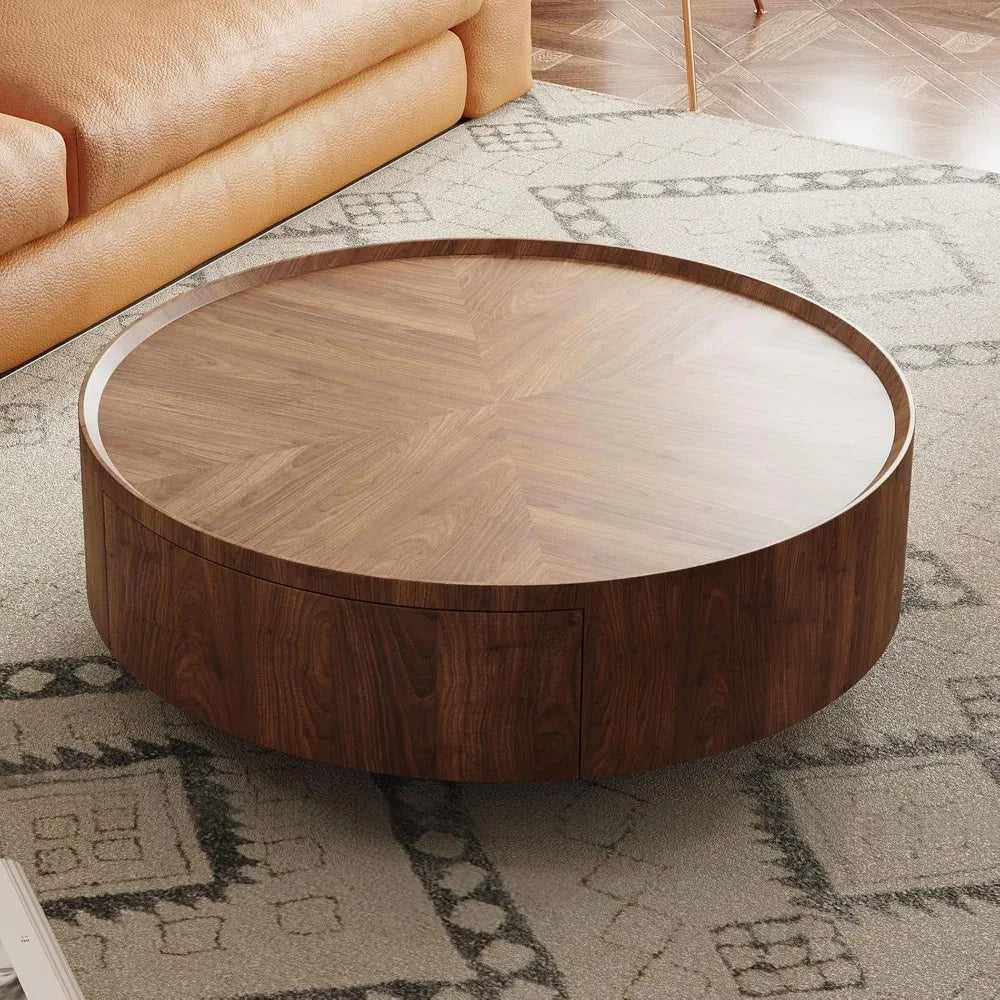 Mid-Century Walnut Coffee Table With Storage Drawers