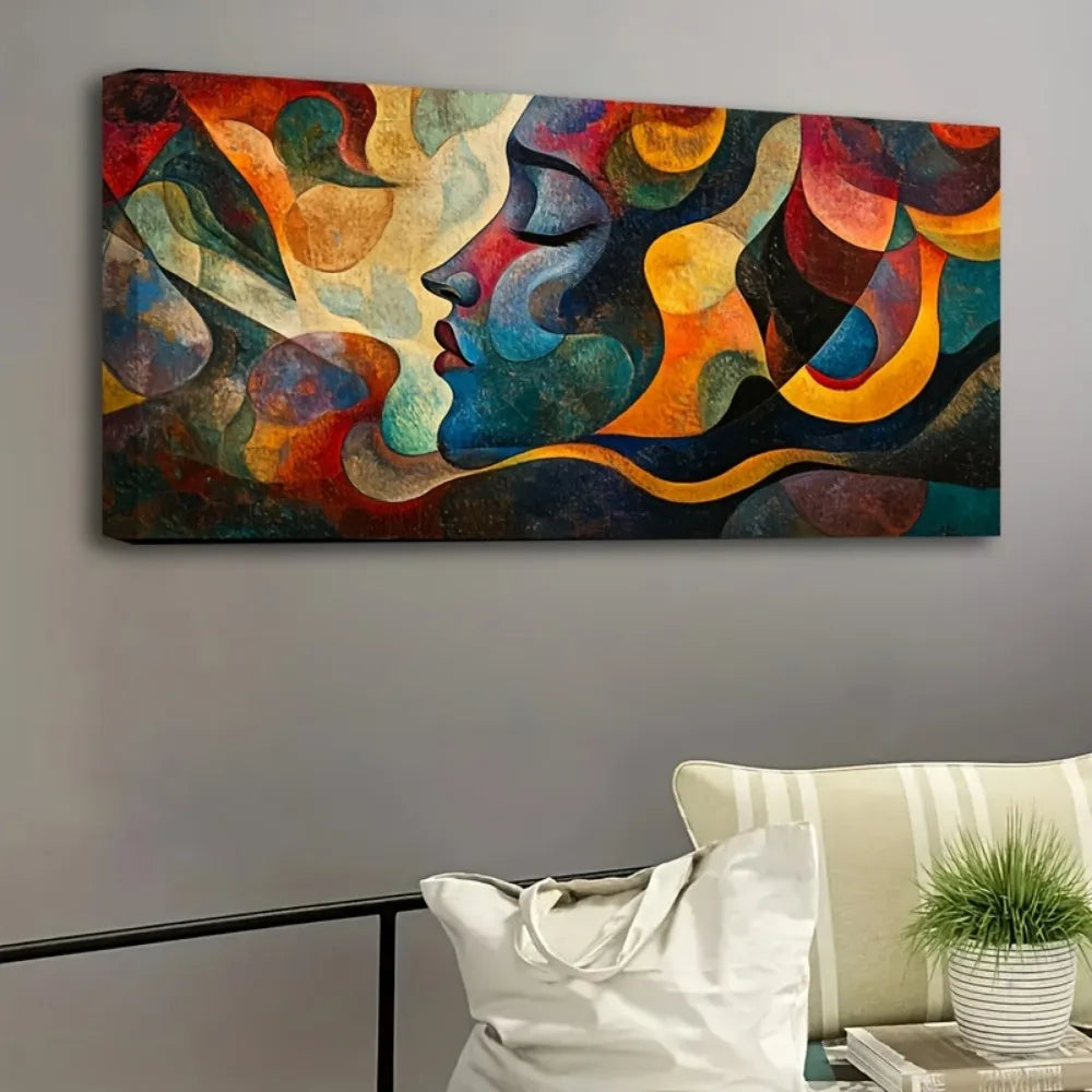 Abstract Canvas Art Modern Painting With Pine Frame