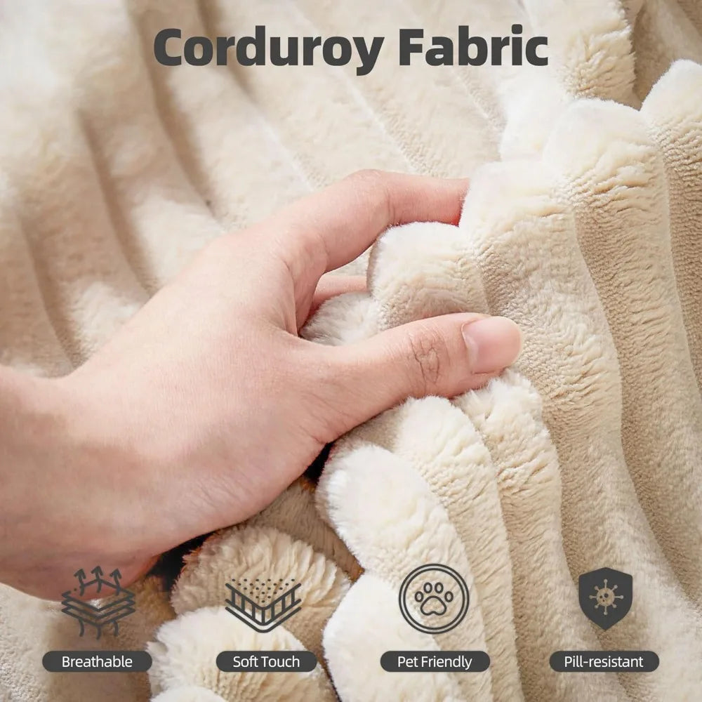 Modern L Shaped Sectional Sofa With Ottoman Corduroy Couch