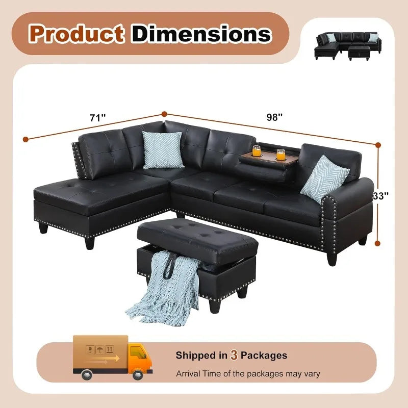 L Shaped Sectional Sofa Set For Living Room