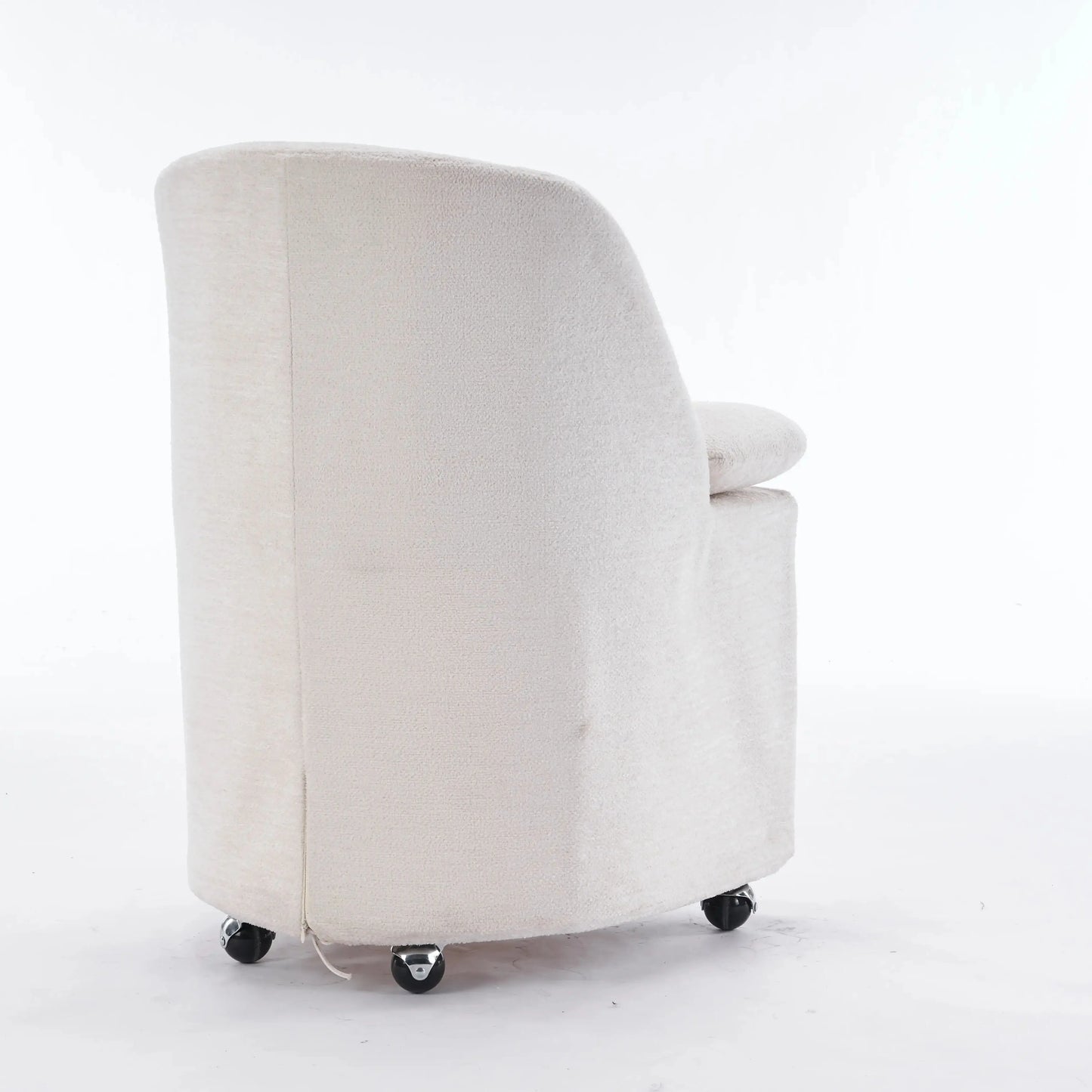 Wavesloop Chenille Dining Chairs Set With Universal Wheels
