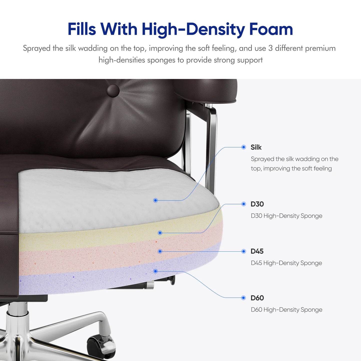 Executive Leather Office Chair With Ergonomic Swivel