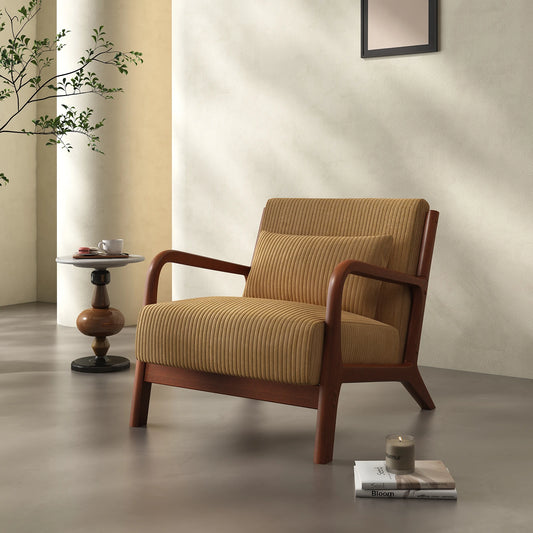 Bedro Mid Century Modern Accent Chair With Solid Wood Frame