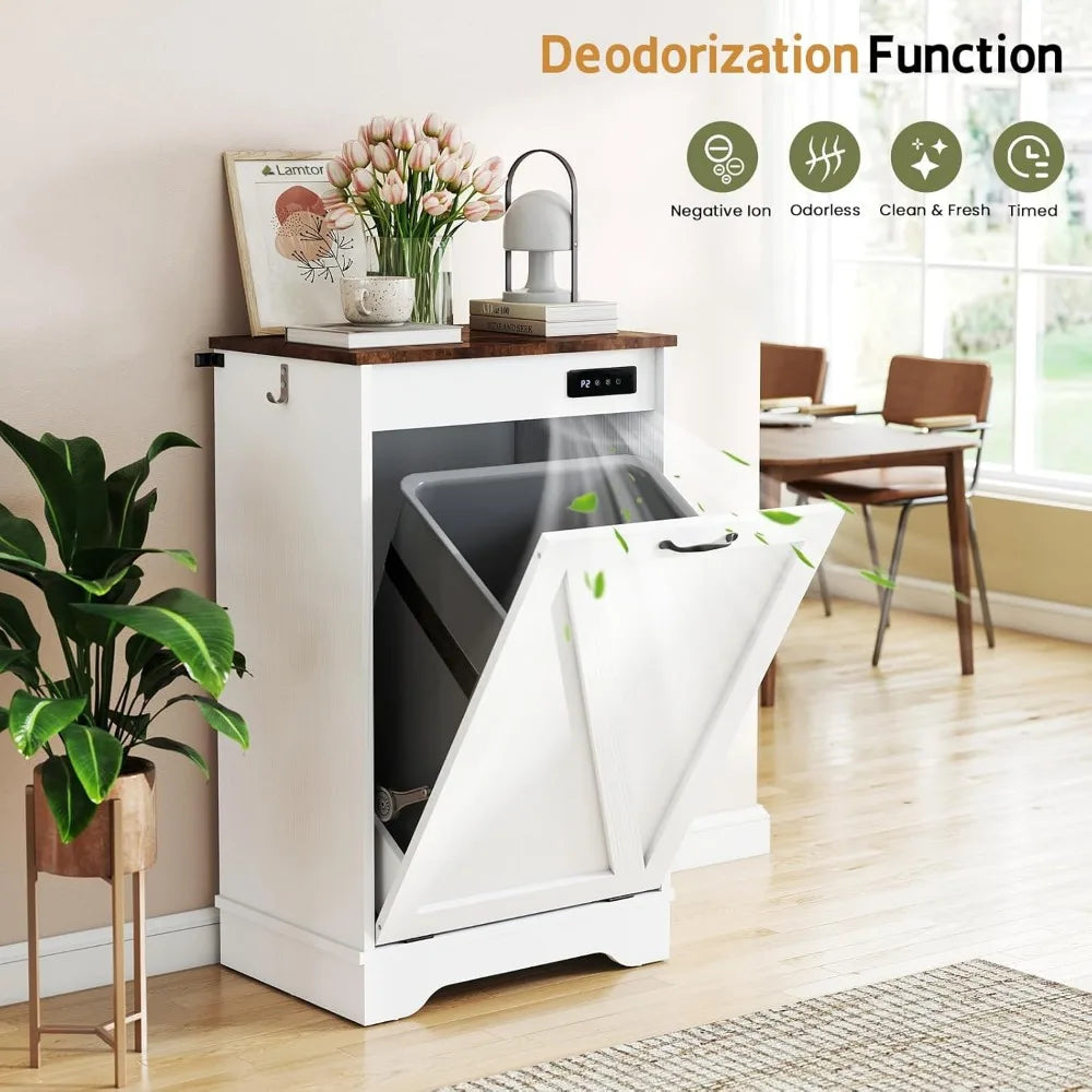 Modern Tilt Out Trash Can Cabinet for Kitchen and Laundry