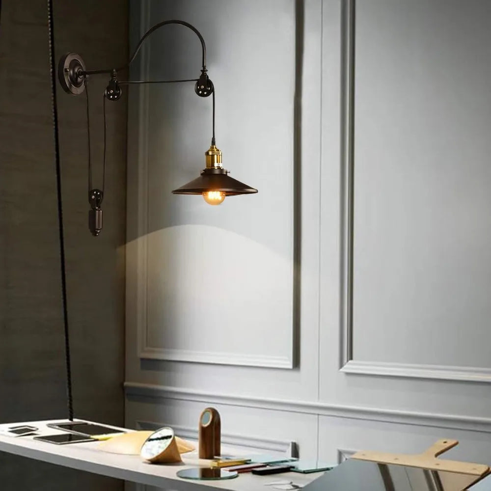 Industrial Gooseneck Wall Sconce Lamp With Adjustable Arm