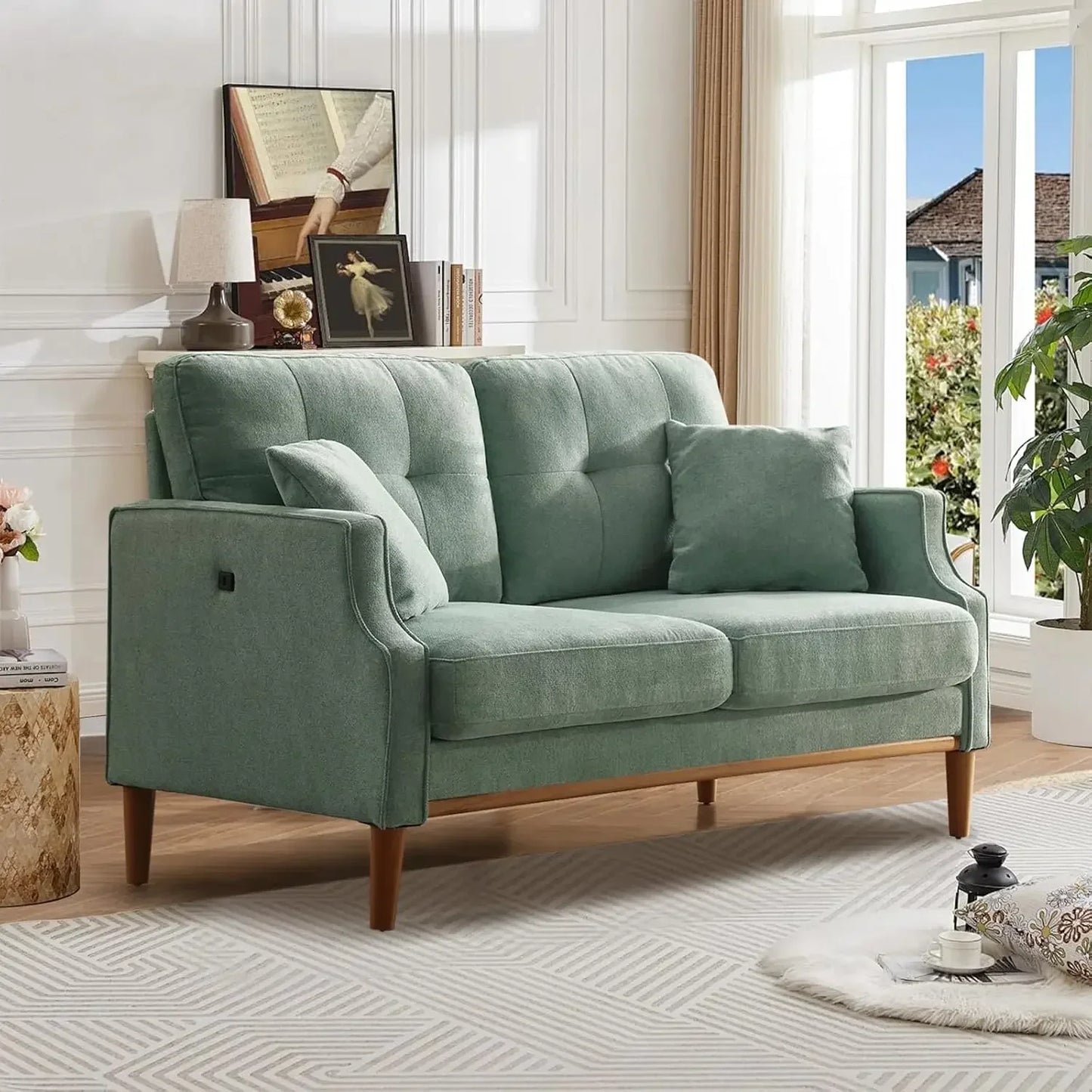 Compact Loveseat Sofa Rechargeable Multi Person Couch For Small Spaces