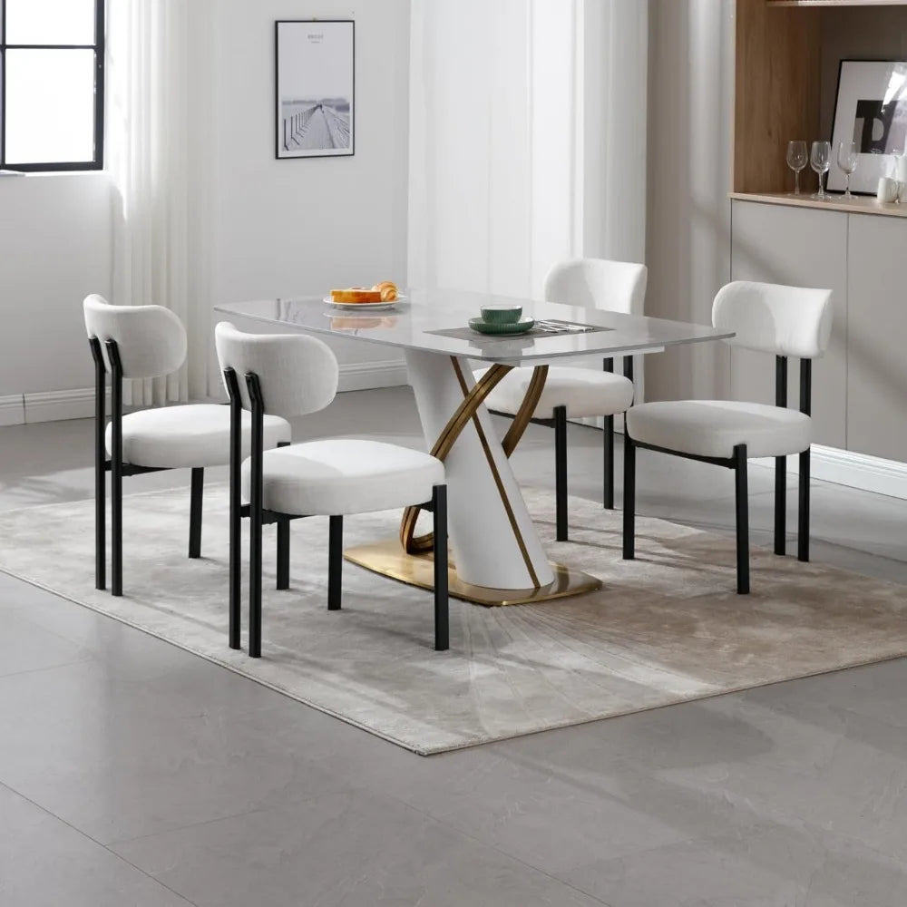 Upholstered Linen Dining Chairs ,Set of 4