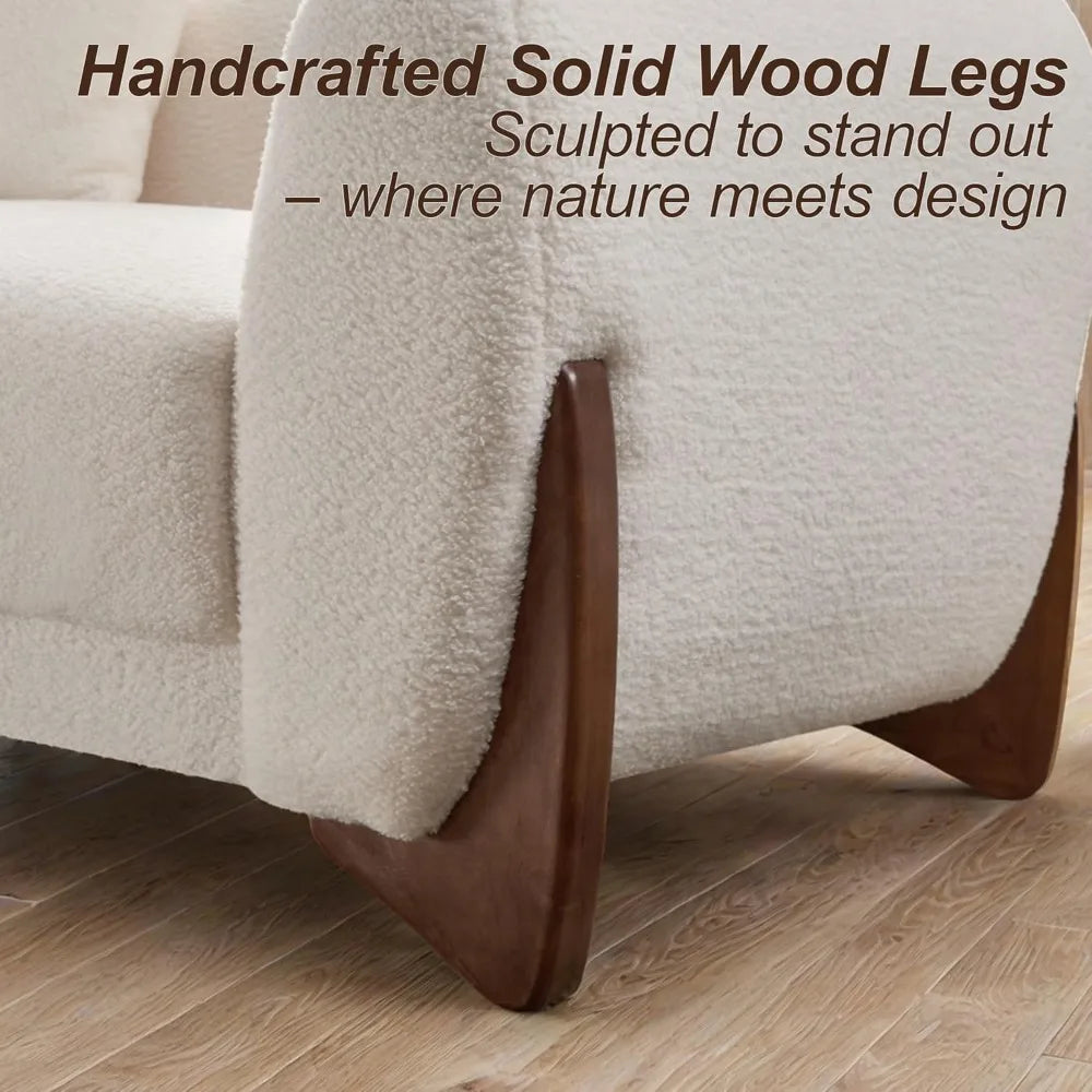 Combination Sherpa Boucle U Shaped Sofa With Deep Cushion