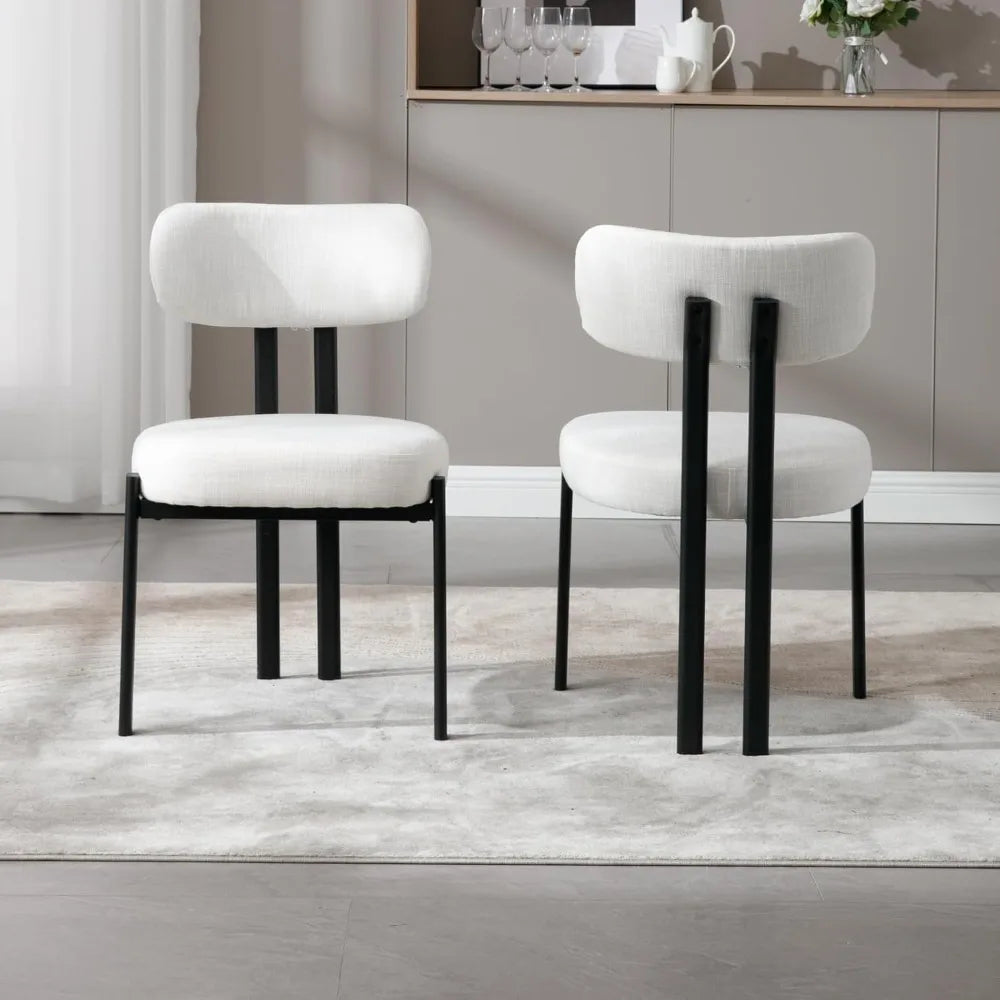 Upholstered Linen Dining Chairs ,Set of 4