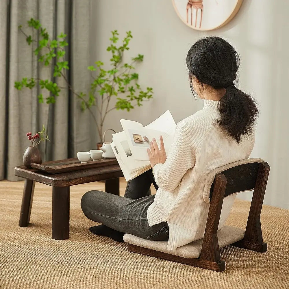 Floor Meditation Chair With Back Support Japanese Style Seating Cushion